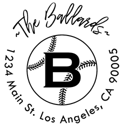 Baseball Outline Letter B Monogram Stamp Sample